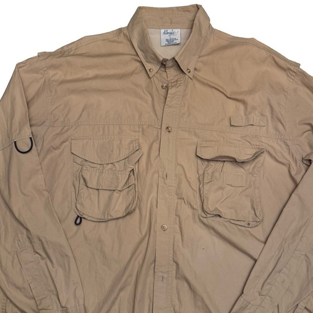 Albright Tackle Fishing Shirt Size L Vented Back Breathable‎ Lightweight Angler
